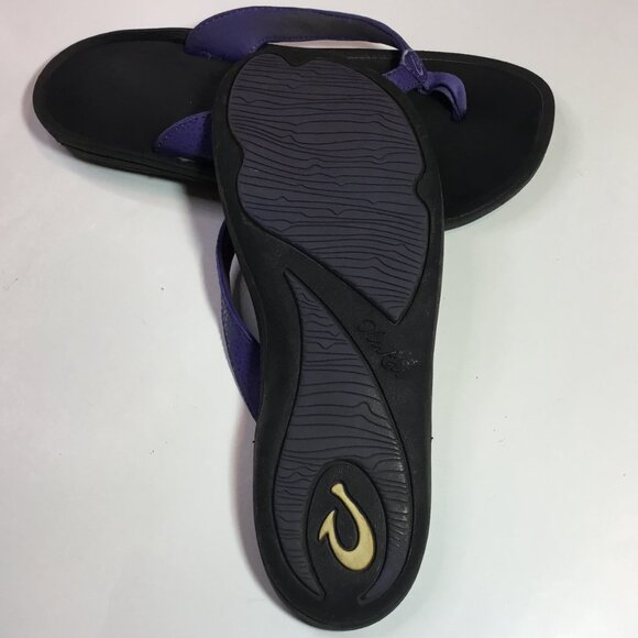 OluKai Kulapa Kai Flip Flops Size 9 Thong Sandals Purple Textured Comfort Beach - Picture 10 of 10